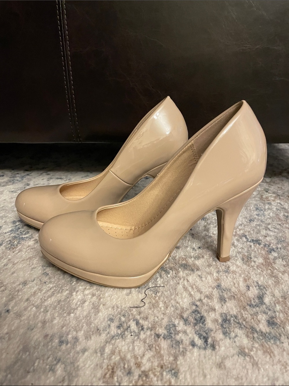 Cityclassified Nude Patent High Heel Pumps